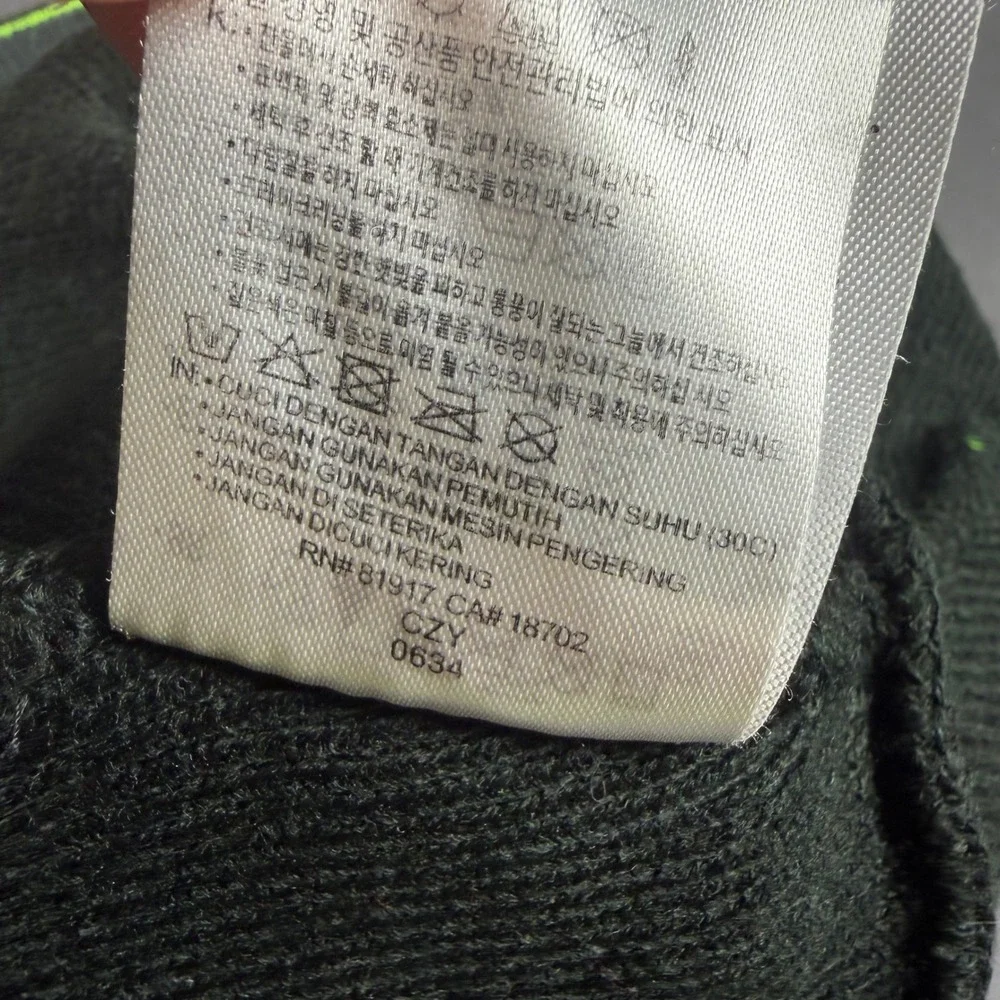 Nike Youth Striped Cuffed Beanie Hat Green Grey Lime